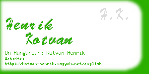 henrik kotvan business card